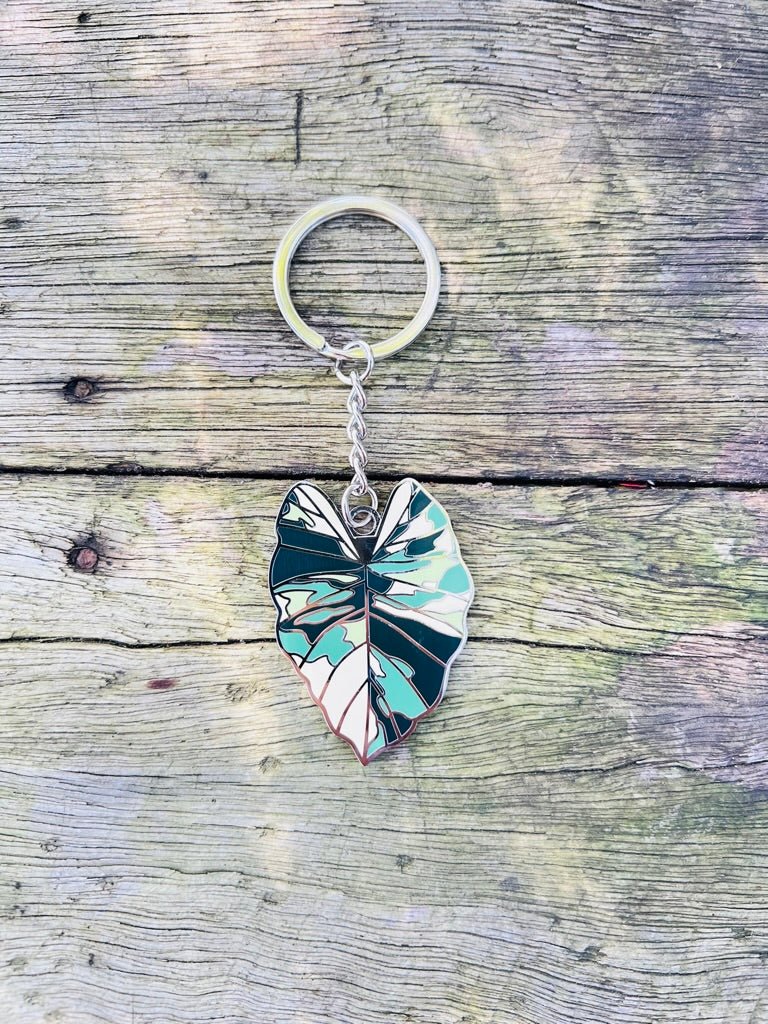 Alocasia Macrorrhiza Variegata Keyring | Uprooted